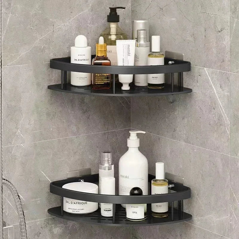 Corner Premium Aluminum Bathroom Shelf – Rustproof Wall Mount Organizer