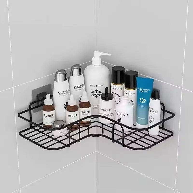 Premium Flat Aluminum No-Drill Bathroom Shelf