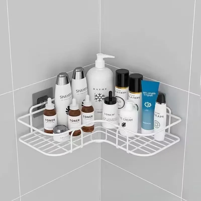 Premium Flat Aluminum No-Drill Bathroom Shelf